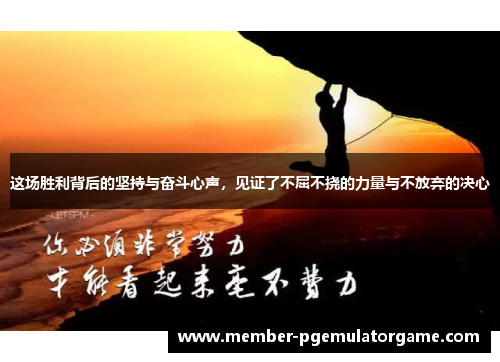 这场胜利背后的坚持与奋斗心声，见证了不屈不挠的力量与不放弃的决心